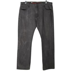 Linea Uomo Men's Size 42x36 Modern Straight Fit Gray Cotton Blend Jeans